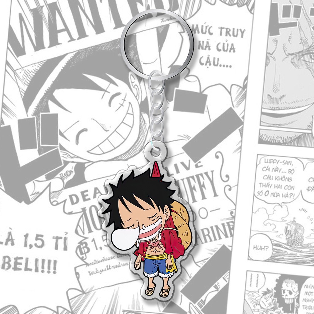 Móc khóa Thegioipuzzle One Piece Luffy Ace treo ngược anime manga phụ kiện trang trí túi xách ba lô