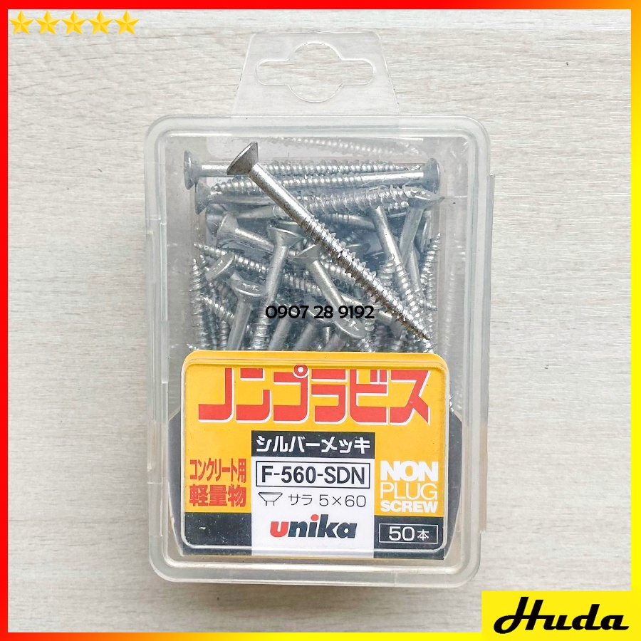 Ốc vít bắt tường bê tông không cần tắc kê Unika đầu bằng