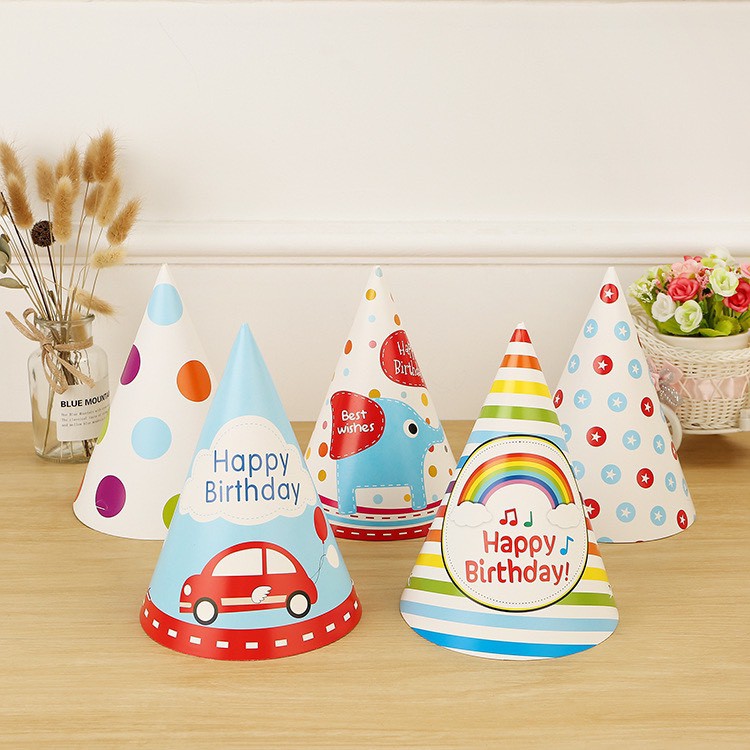 MŨ SINH NHẬT bé trai/gái kích thước cao 20cm, đường kính 15 cm