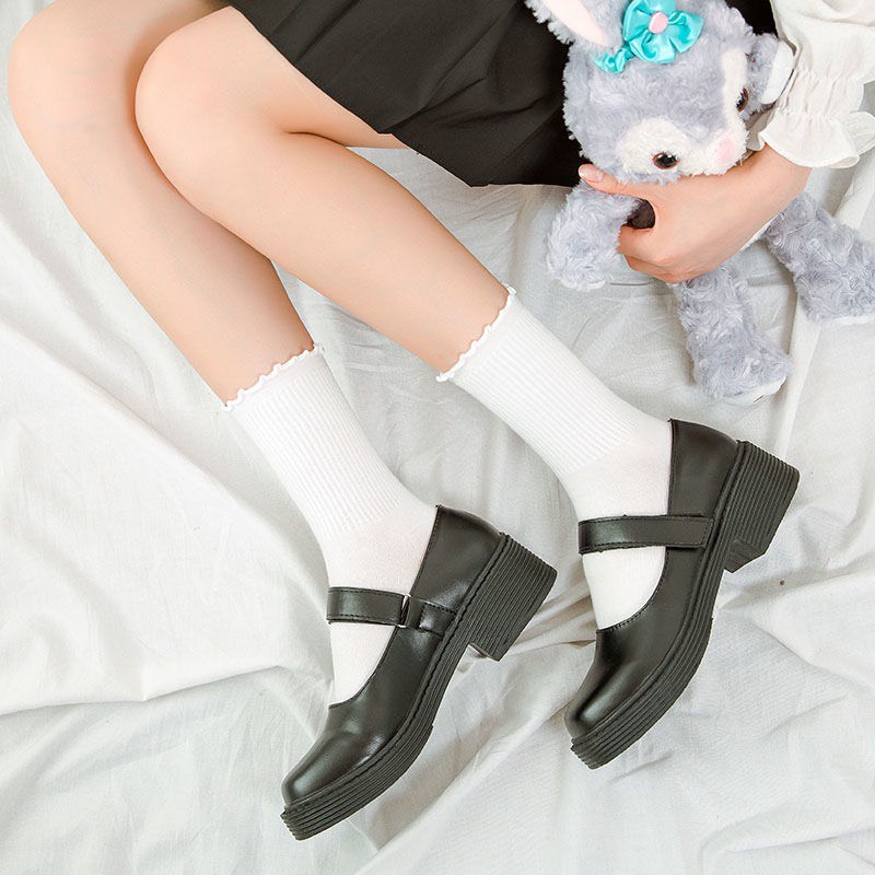 Tất nữ cao cổ bèo nhún 7 màu phong cách hàn quốc xinh xắn dễ thương chất liệu thoáng mát thấm hút mồ hôi