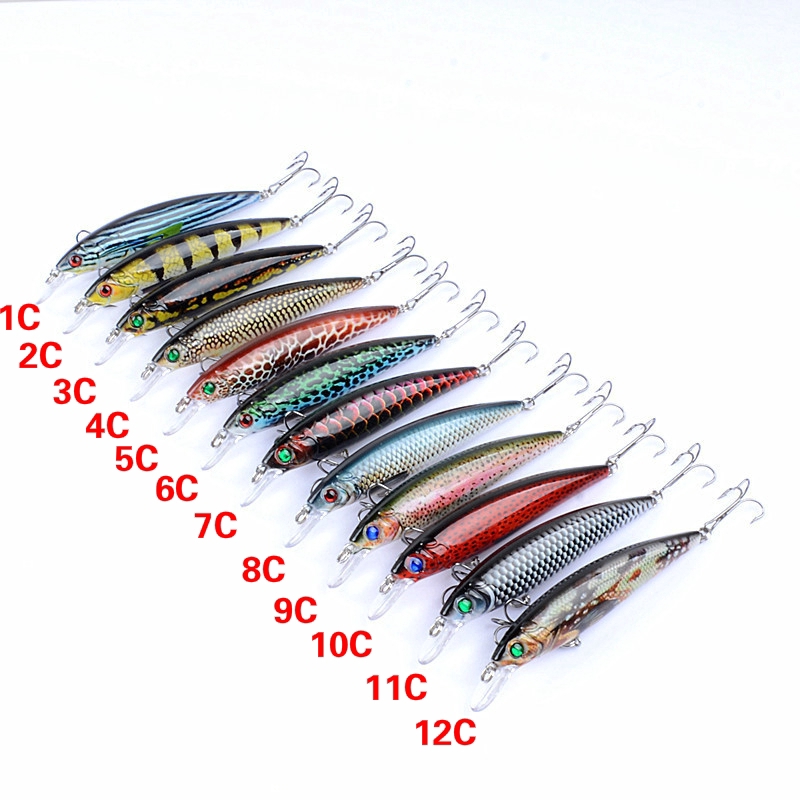 Mồi Câu Cá Nhân Tạo 11cm/13.4g Kèm 4 Mồi Câu# Mồi Cá Giả 3D Bằng Nhựa ABS Cứng 0.6-1.8m