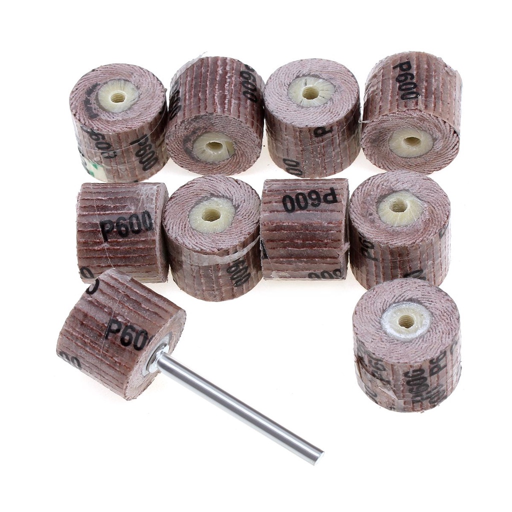 Bộ 10 Đĩa Mài 600 Grit Kèm Đầu Mài 3mm Cho Máy Khoan Mini