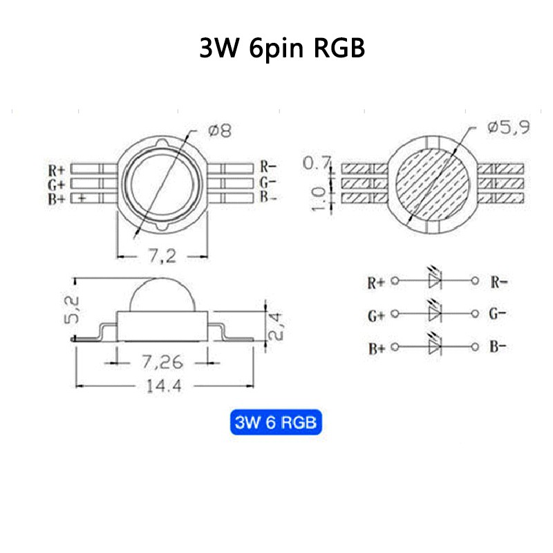 Chip Đèn LED Diode 3W RGB 4 pin 6 pin