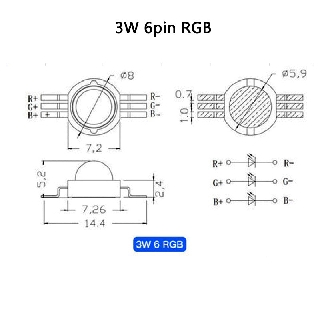 Chip Đèn LED Diode 3W RGB 4 pin 6 pin