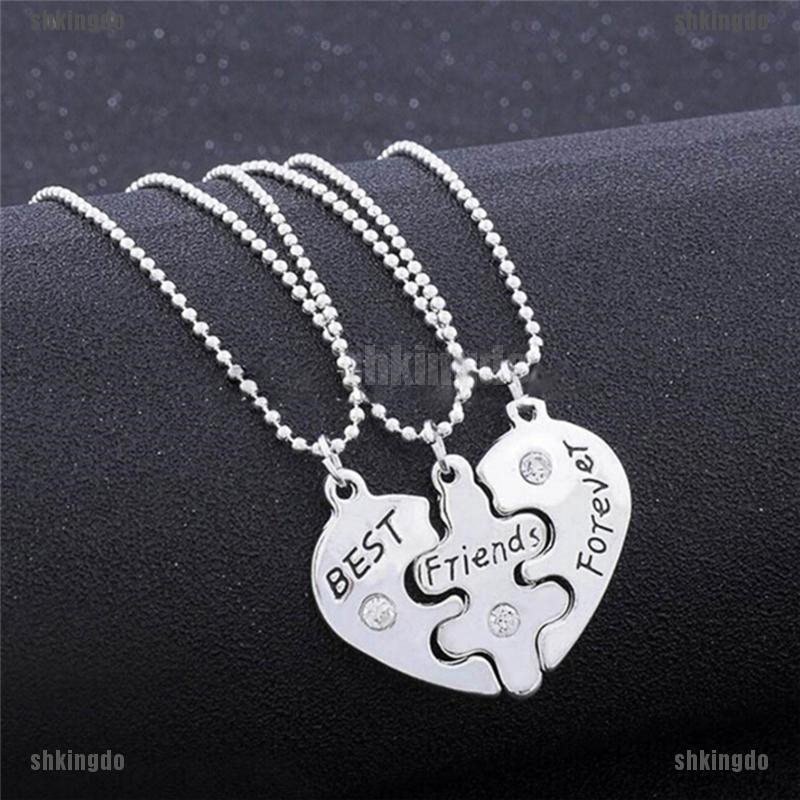 Dây Chuyền Tình Bạn Mặt Nửa Trái Tim Ghép Đôi Khắc Chữ Best Friends Forever