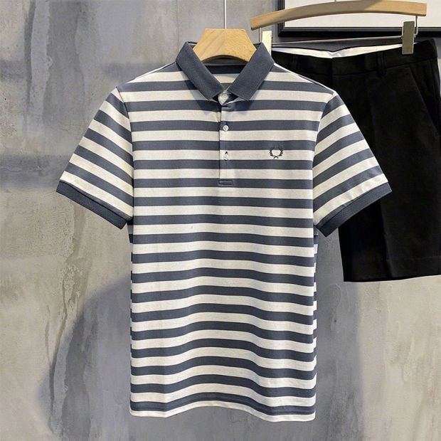 Áo Thun POLO Tay Ngắn Dáng Ôm Thêu Họa Tiết Kẻ Sọc Thời Trang Mùa Hè Cho Nam
