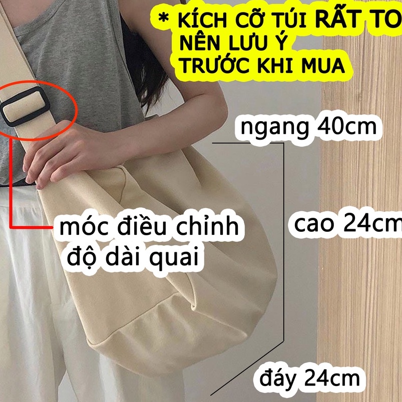 Túi đeo chéo nữ buộc dây vải canvas túi đeo vai đi học đi chơi phong cách Hàn Quốc