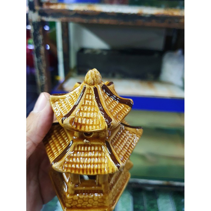 NHÀ NGHỈ TRÁNG MEN TRANG TRÍ HỒ CÁ NON BỘ RỘNG 7CM CAO 10CM