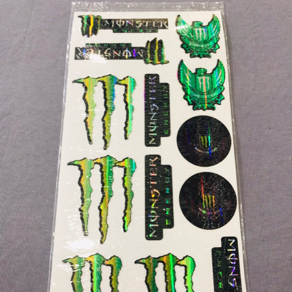 [Sale khô máu] Nguyên 1 tấm tem crom logo monster energy móng vuốt sắc nét