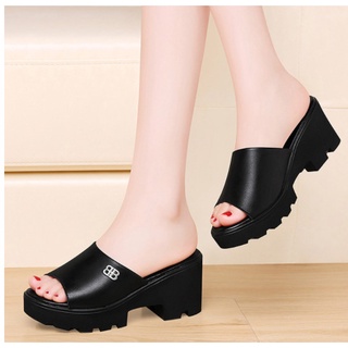 Dép cao gót đế thô 5f GPSHOP
