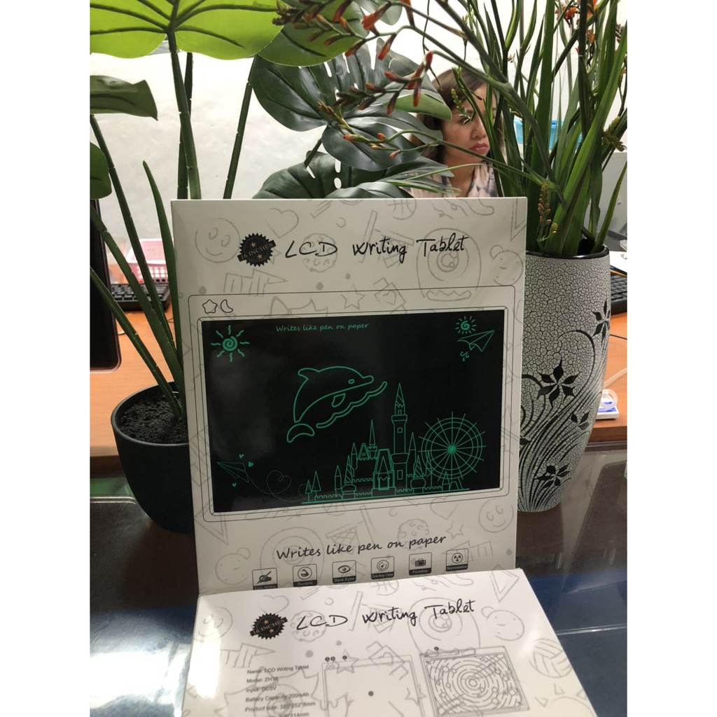 Bảng viết, bảng vẽ điện tử thông minh tự động xóa 16 inch.