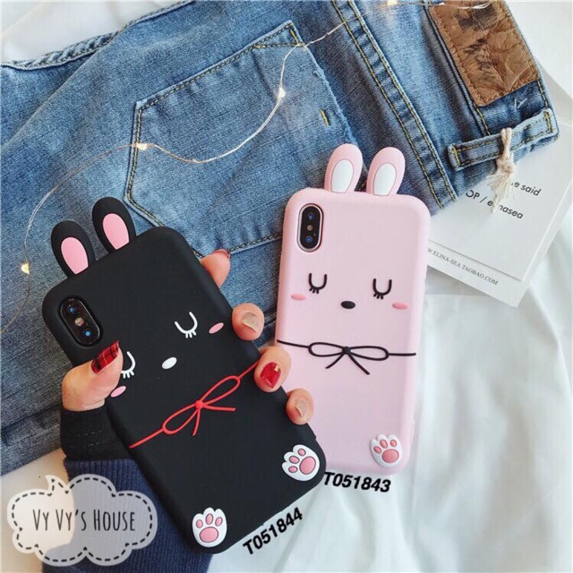 Ốp silicon tai thỏ cute