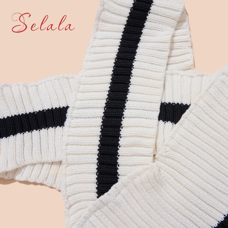 Áo Yếm Selala Chất Len Mỏng Nhẹ Thiết Kế Cổ V Sexy Cá Tính V17