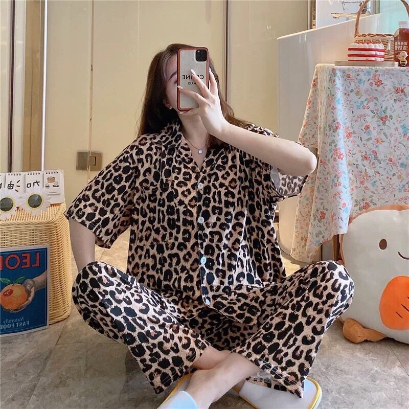 [TẶNG TẤT/VỚ] Đồ Bộ Nữ Pijama Mặc Nhà Cộc Tay Chất Thun Sữa Mịn Siêu Xinh, Bộ Đồ Ngủ Tay Ngắn Quần Dài Phong Cách Uzlang