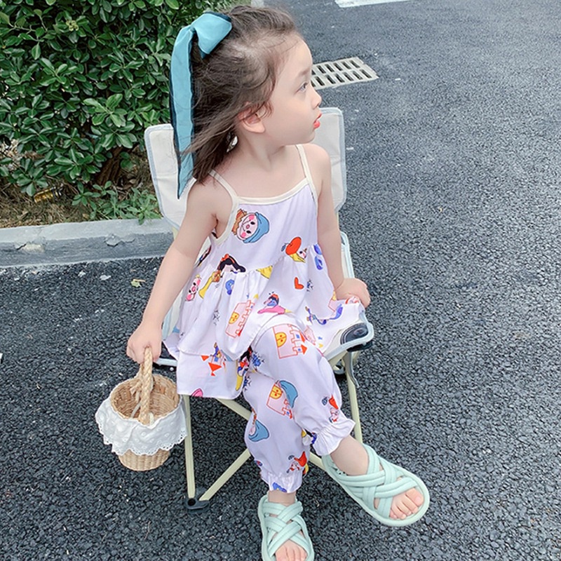 Bộ Đồ Ngủ Không Tay In Hoạt Hình Thời Trang Mùa Hè Dành Cho Bé Gái Se7en