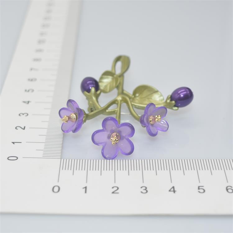 Cài áo thời trang hình hoa tím 3D xinh xắn GC204