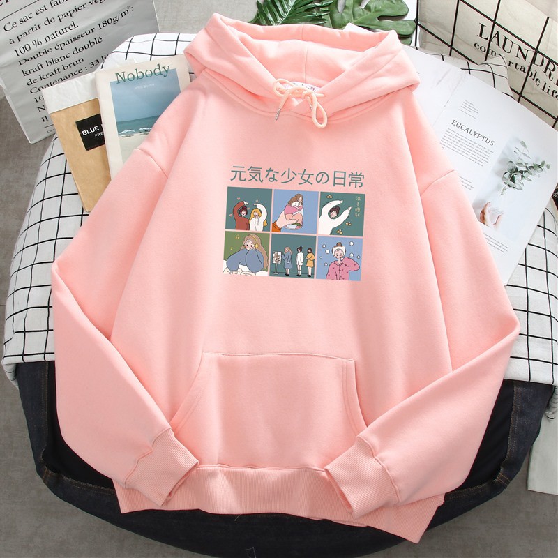  Áo hoodie chữ Nhật 6 ô vuông in ngực HARI0221