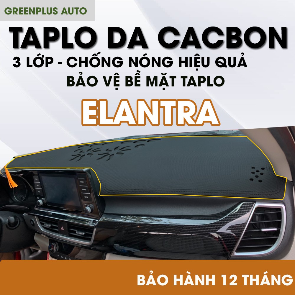 Thảm Taplo ô tô Hyundai Elantra da vân Cacbon 3 lớp