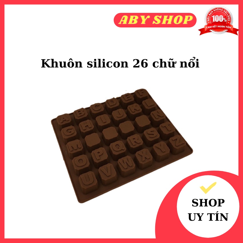 Khuôn silicon 26 chữ nổi ⚡ GIÁ SỐC ⚡ khuôn silicon mềm mại, không mùi, dễ đổ,  dễ lấy thành phẩm