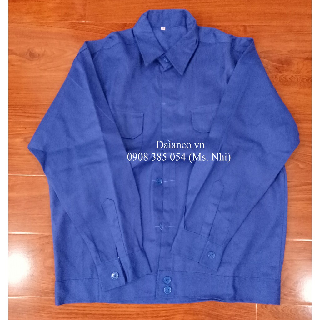 Áo lẻ bảo hộ lao động vải si Việt Nam- Màu xanh đậm, nhạt- Hình thật, hàng sẵn