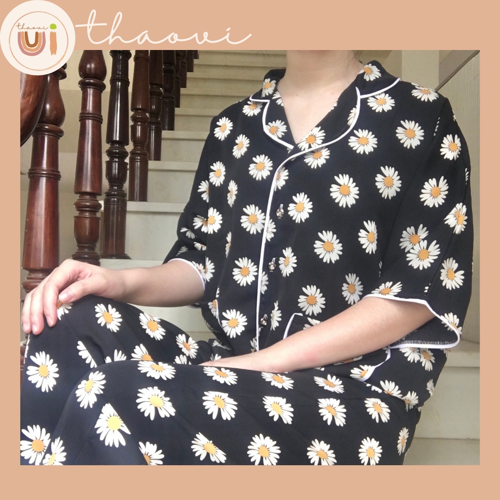Bộ đồ ngủ Pijama Ngắn Tay Quần Dài Họa Tiết Dễ Thương Siêu Xinh Mặc Nhà Thoải Mái Rộng Rãi Thoáng Mát Mango Lụa Hàn | BigBuy360 - bigbuy360.vn