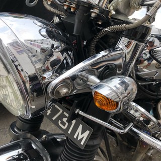 2 Chiếc Đa Năng Chrome Xe Máy Báo Rẽ Tín Hiệu Ánh Sáng Thép Flashers Cho Yamaha Honda Steed Shadow Triumph Harley
