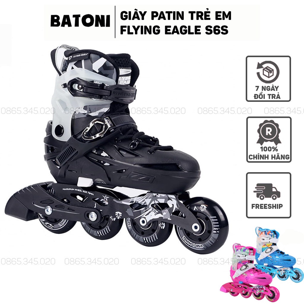 Giày patin trẻ em flying eagle s6s chính hãng, giày trượt patin trẻ em cao cấp