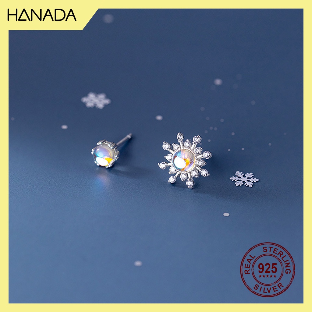 Bông Tai Bạc 925 Hanada Sao Đá Bất Đối Xứng 0376 E13