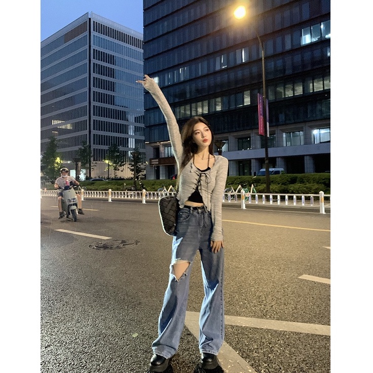 Set Áo cardigan Dài Tay + Áo Hai Dây