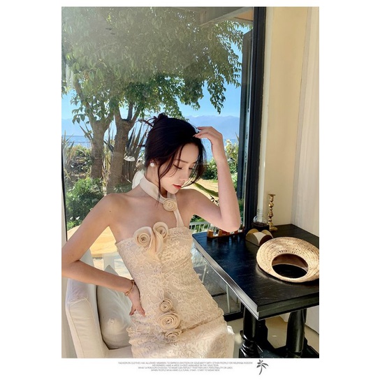 ĐẦM BODY REN ĐÍNH HOA CỔ CÁCH ĐIỆU