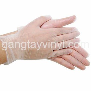 Găng tay Vinyl PVC Gloves Cao Cấp High Quality  size M 100c/hộp