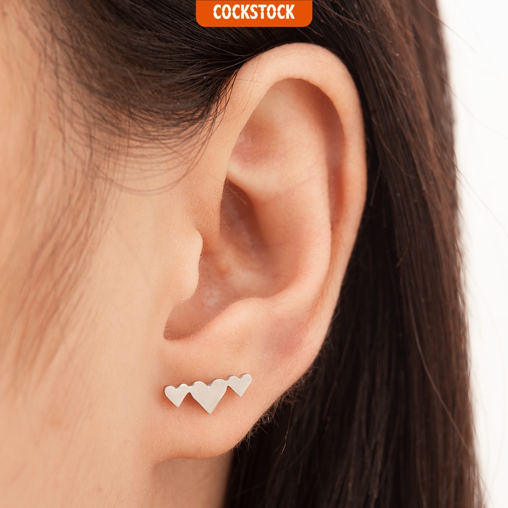 Khuyên tai hình trái tim Triple Heart Earring CockStock
