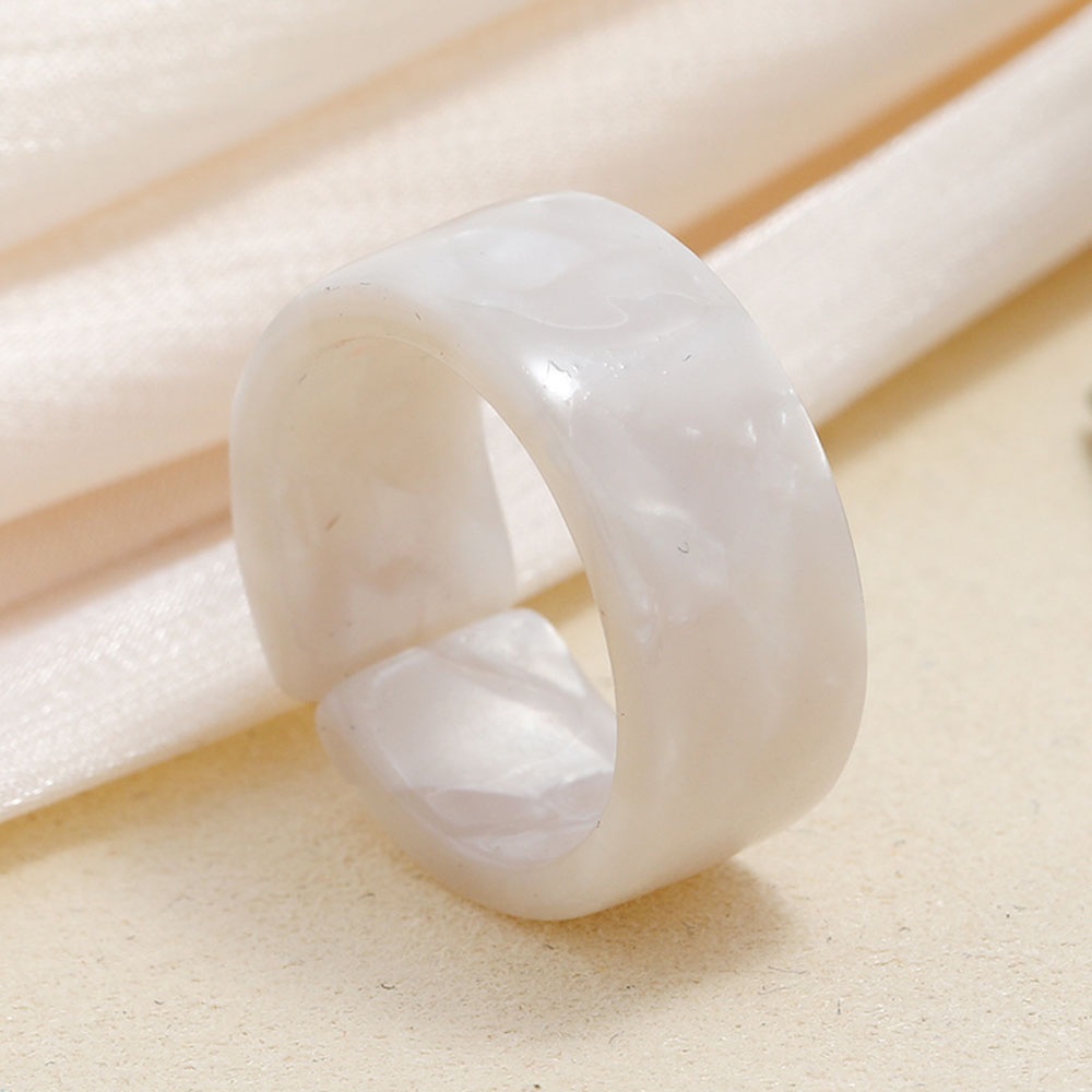 1 Nhẫn Acrylic Hình Học Nở Hoa Văn Kiểu Pháp Cổ Điển Có Thể Điều Chỉnh Kích Cỡ Cho Nữ
