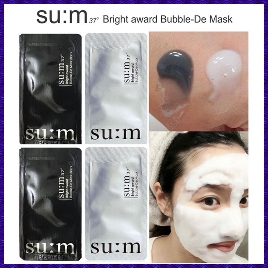 Mặt Nạ Thải Độc Sum 37 Bright Award Bubble De Mask 2ml Hai Màu Đen - Trắng Hàn Quốc