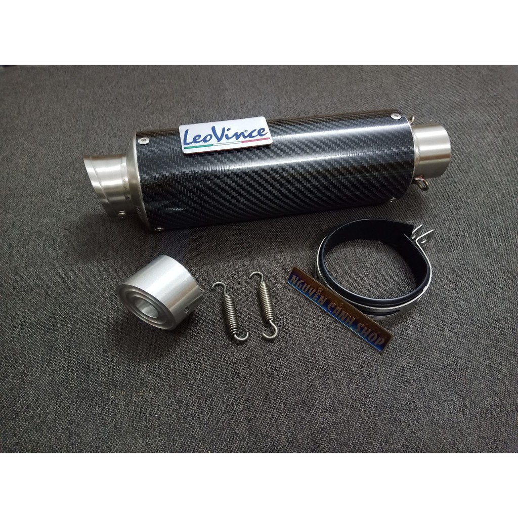 Fulset Pô Leovince Carbon Xịn Kèm Cổ Inox Gắn Wave Dream Sirius Exciter Winer Sonic Satria