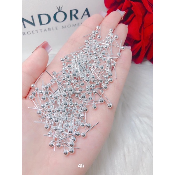 Bông tai nữ nụ đinh bạc 925 đu size 3/4/5li  - trang sức bạc Hoà Thảo HTJ