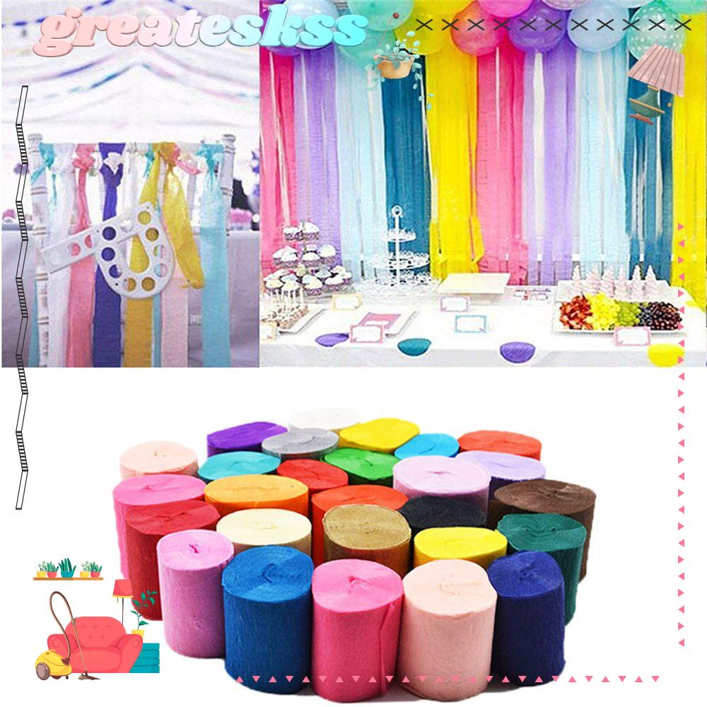 Set 2 Cuộn Giấy Nhún Trang Trí 5cm*250cm 16 Màu Sắc