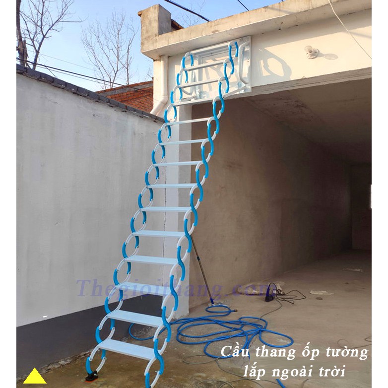 Thang gác tường thông minh - Xếp gọn tiện lợi
