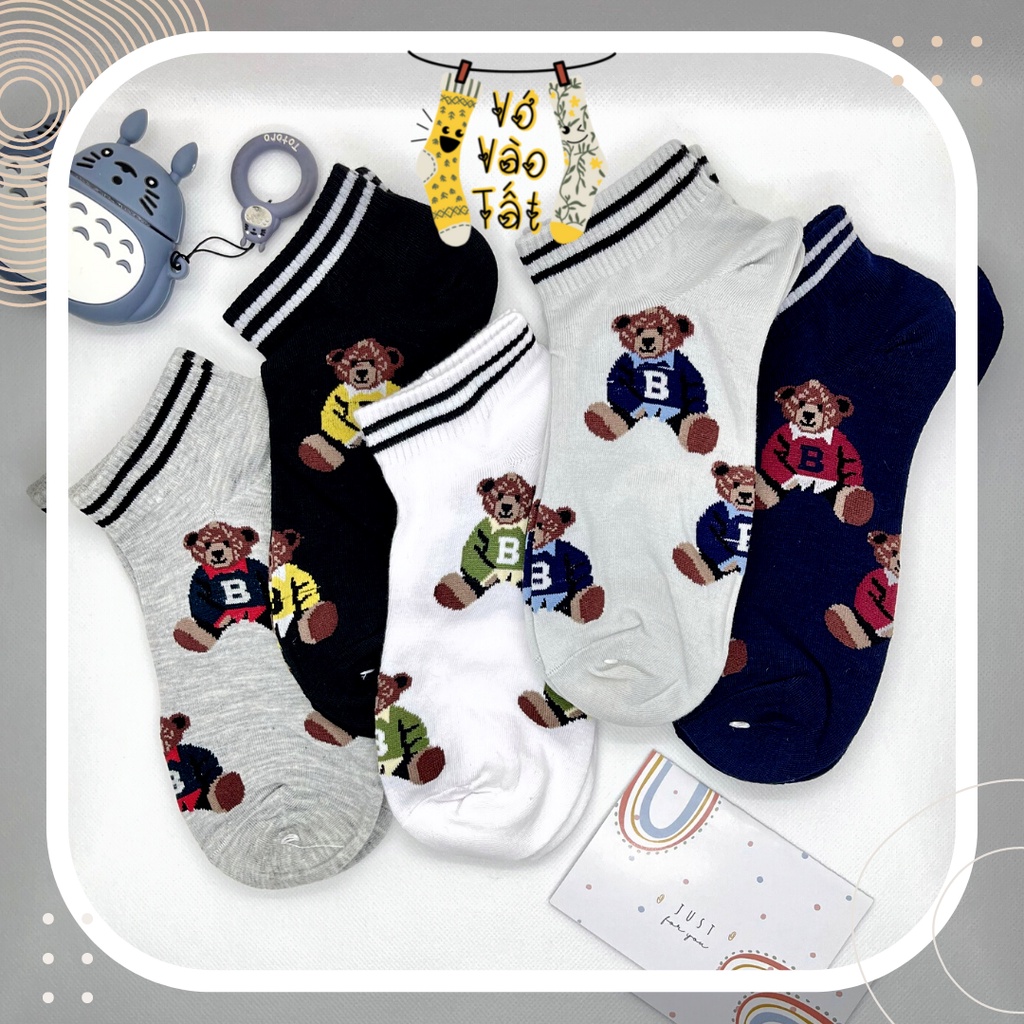 VỚ TẤT CỔ NGẮN GẤU MẶC ÁO B PHONG CÁCH HÀN QUỐC