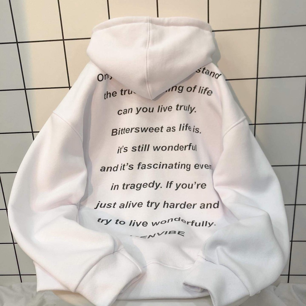 Áo Hoodie Form Rộng VIBE Tay Dài Vải Nỉ Lót Bông Dày Dặn Ulzzang Unisex