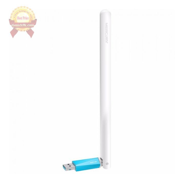 Bộ đầu USB thu phát sóng wifi tốc độ cao Mercury MW150UH có 1 râu anten không dây và repeat cho máy tính PC laptop