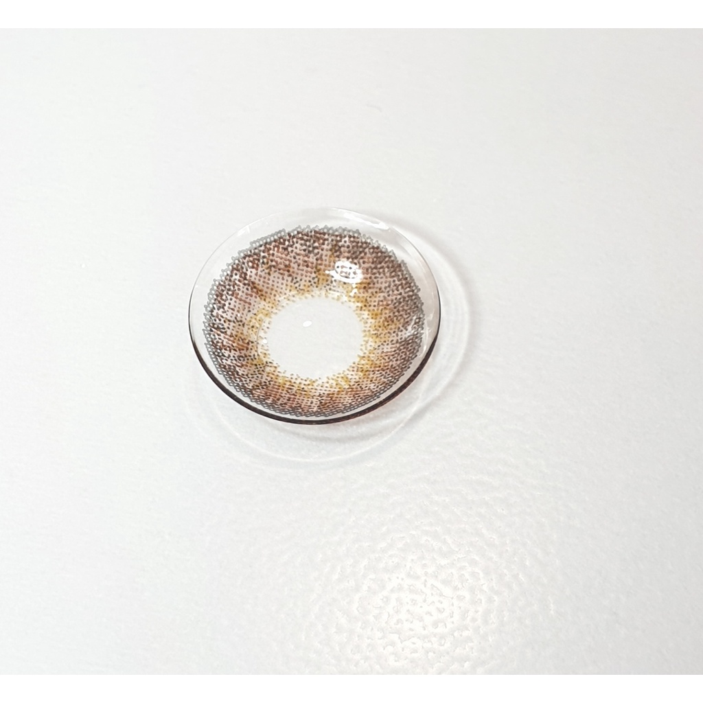 Lens premium silicone hydrogel màu nâu sáng OCHO BROWN, phối vân lens sang trọng , kính áp tròng cao cấp Hàn Quốc