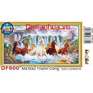 Tranh đính đá ngựa MÃ ĐÁO THÀNH CÔNG.Kích thước: 110x60cm