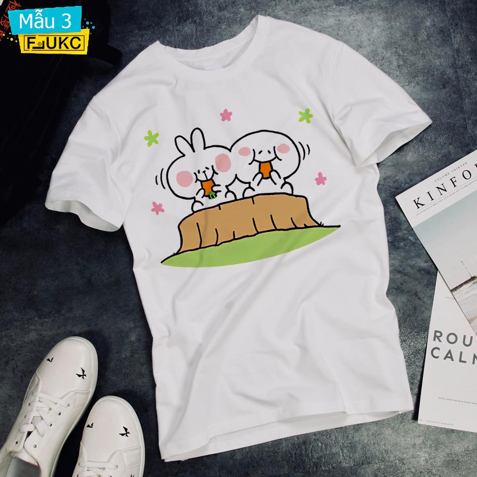 Áo Thun Unisex Cực Cute Với Thỏ Mất Dậy Siêu Hót Giá Tận Gốc F712L2