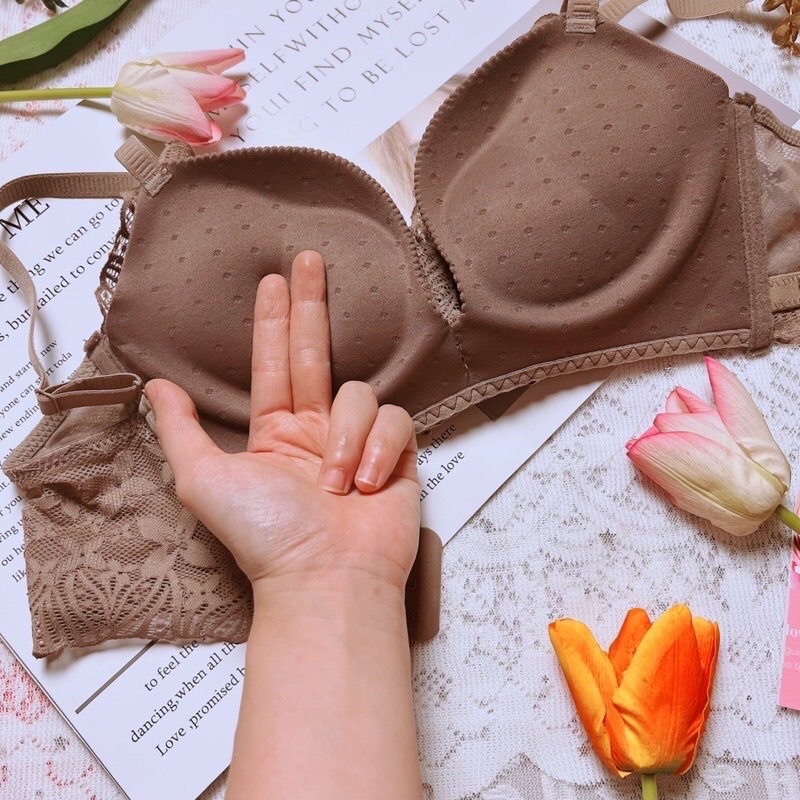 [2289] Áo lót định hình ren đan dây siêu độn dày đệm mút hơi mềm mại thoáng khí, không gọng,siêu nâng đẩy có video thật