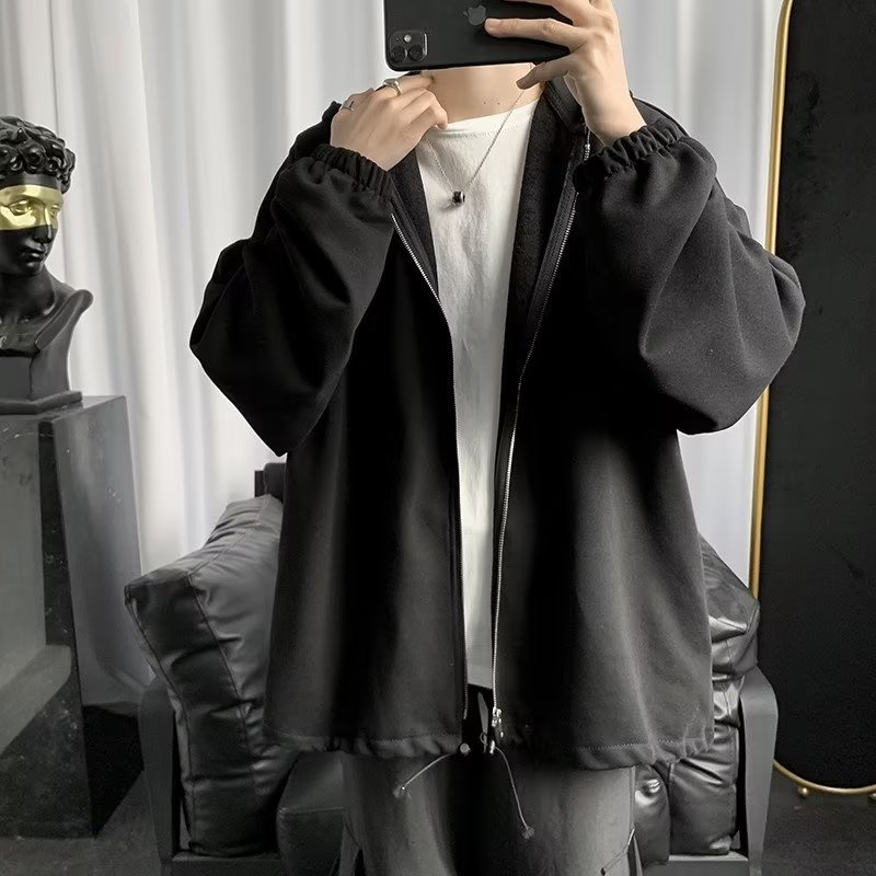 Áo Khoác cardigan Tay Dài Màu Trơn Dáng Rộng Thời Trang Thu Đông Cho Nam