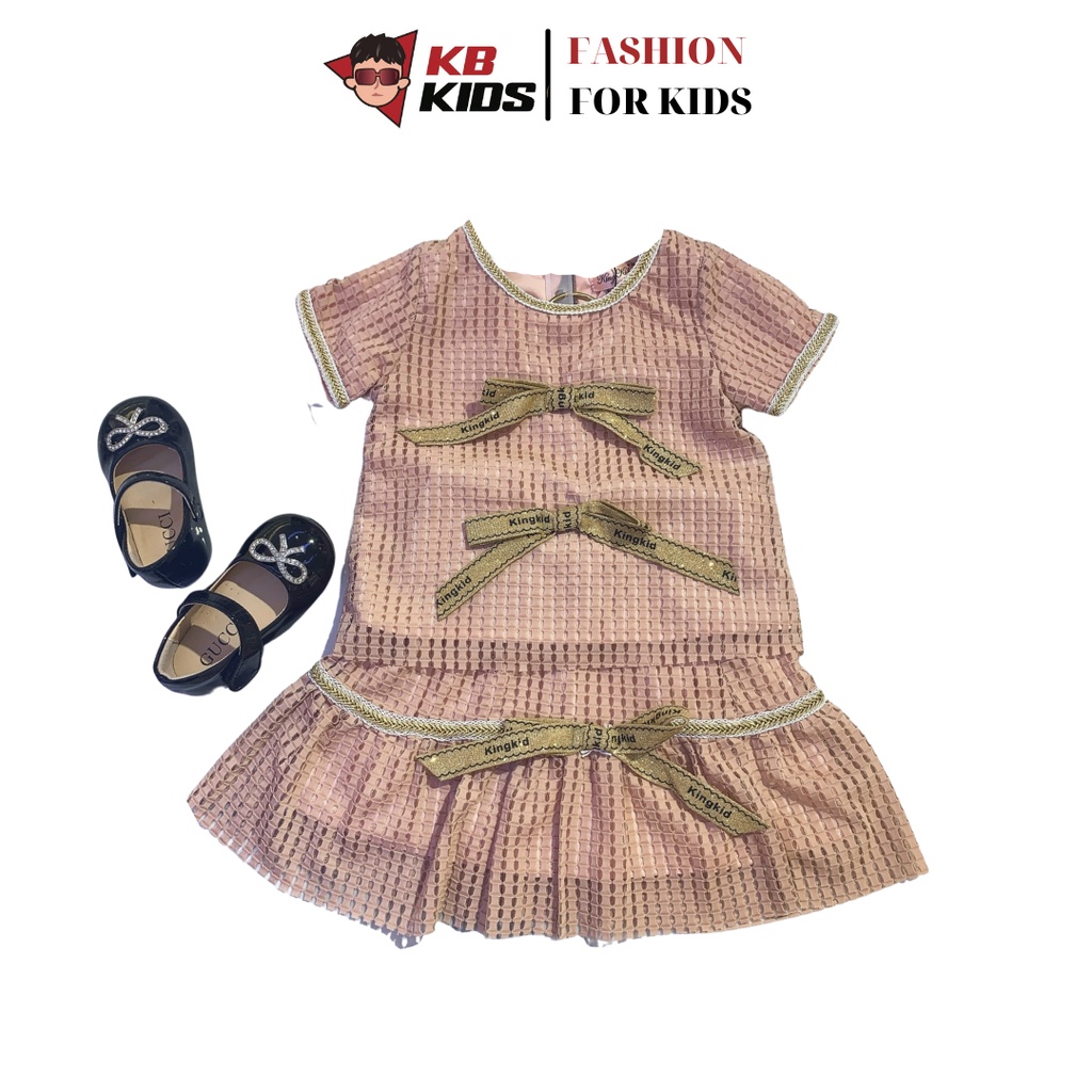 Váy Cho Bé Gái Set Chân Váy Hồng Cao Cấp KB Kids - KB093