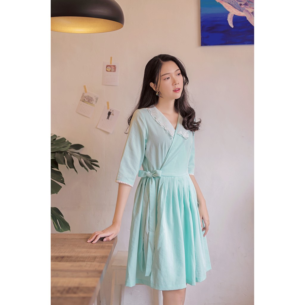 [Mã WABRWA15 giảm 15% đơn 300K] Sumire Store Đầm Hàn Quốc Naeun Xanh mint