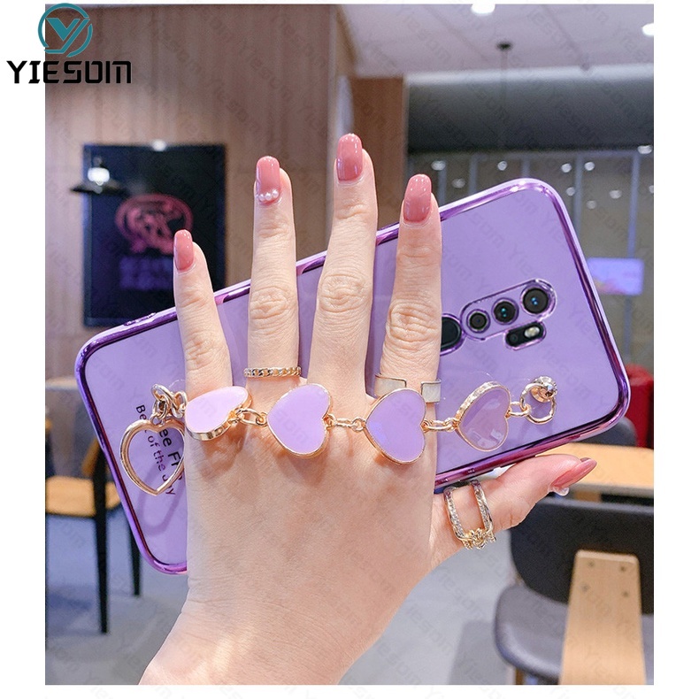 Ốp Điện Thoại Sang Trọng Có Dây Đeo Tay Cho OPPO A9 A5 2020 A31 A92 A72 A52 A91 A83 A77 A59 A57 A3 A3S A5S A7 A12 A11K F5 F9 F11 Pro