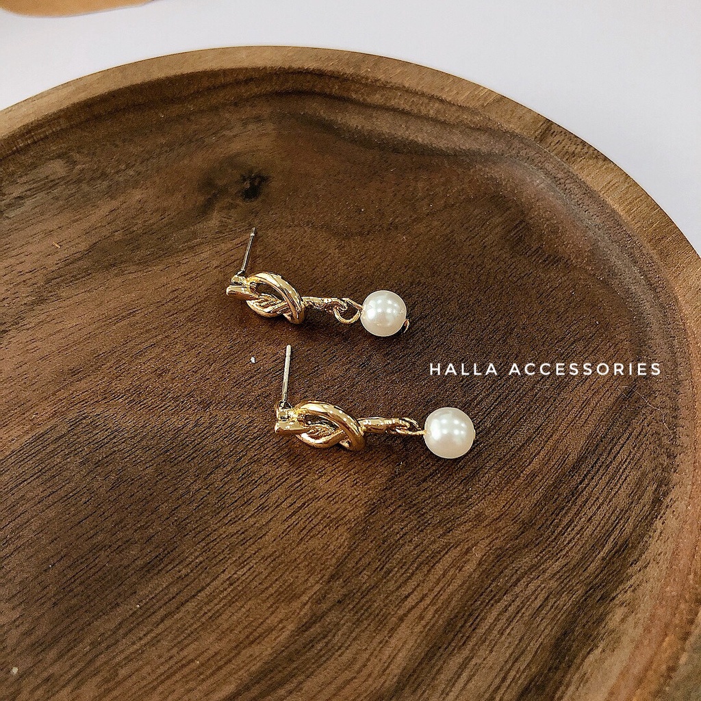 Khuyên tai thanh lịch phong cách Hàn Quốc, sáng đẹp bền màu HALLA